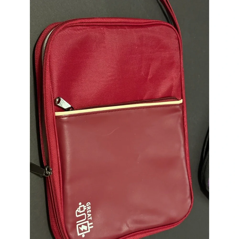 Lot of 2 Tech Pouch Electronics Ipad zipper Travel holder Bag Accessories